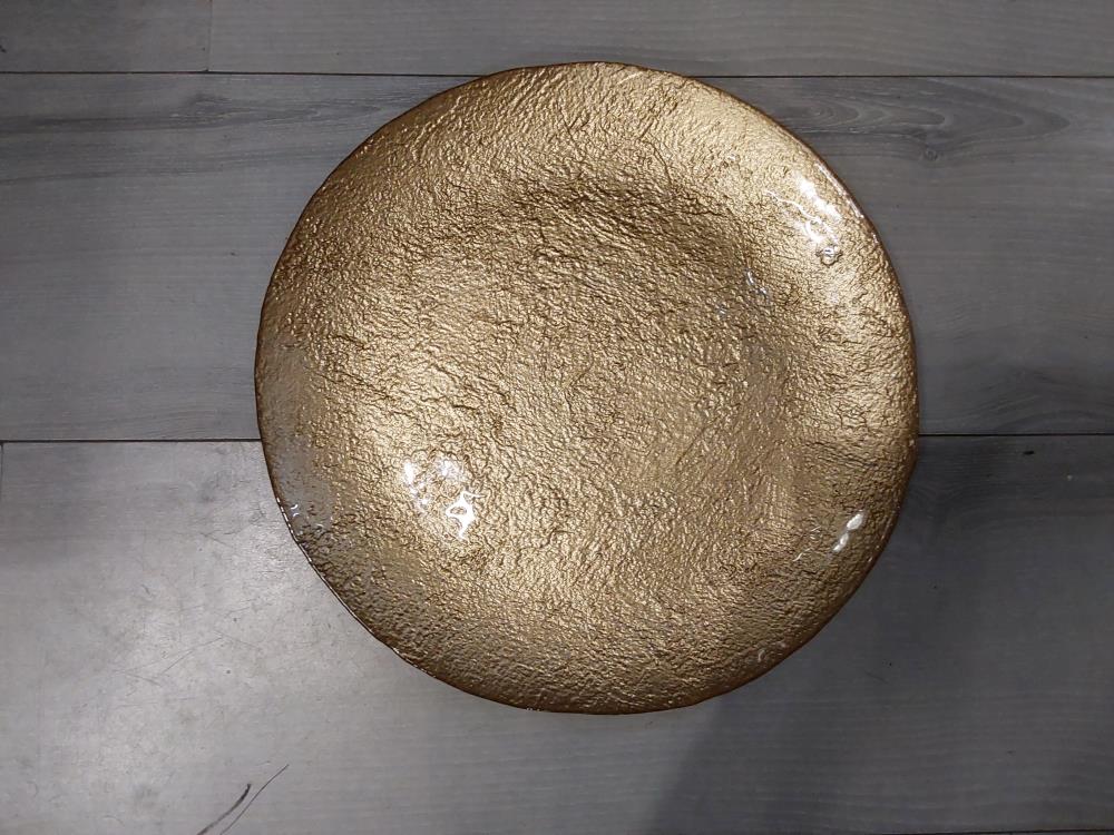ASSIETTE EN VERRE DORE TGM DIAM.33CM