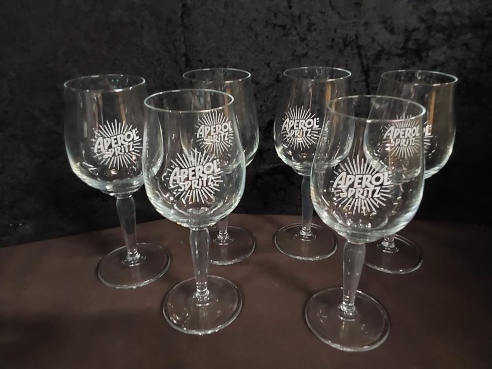 LOT DE 6 VERRES SUR PIED APEROL SPRITZ