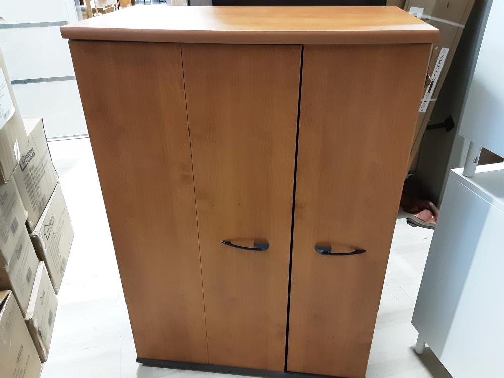 MEUBLE DE BUREAU BOIS ET NOIR 2 PORTES