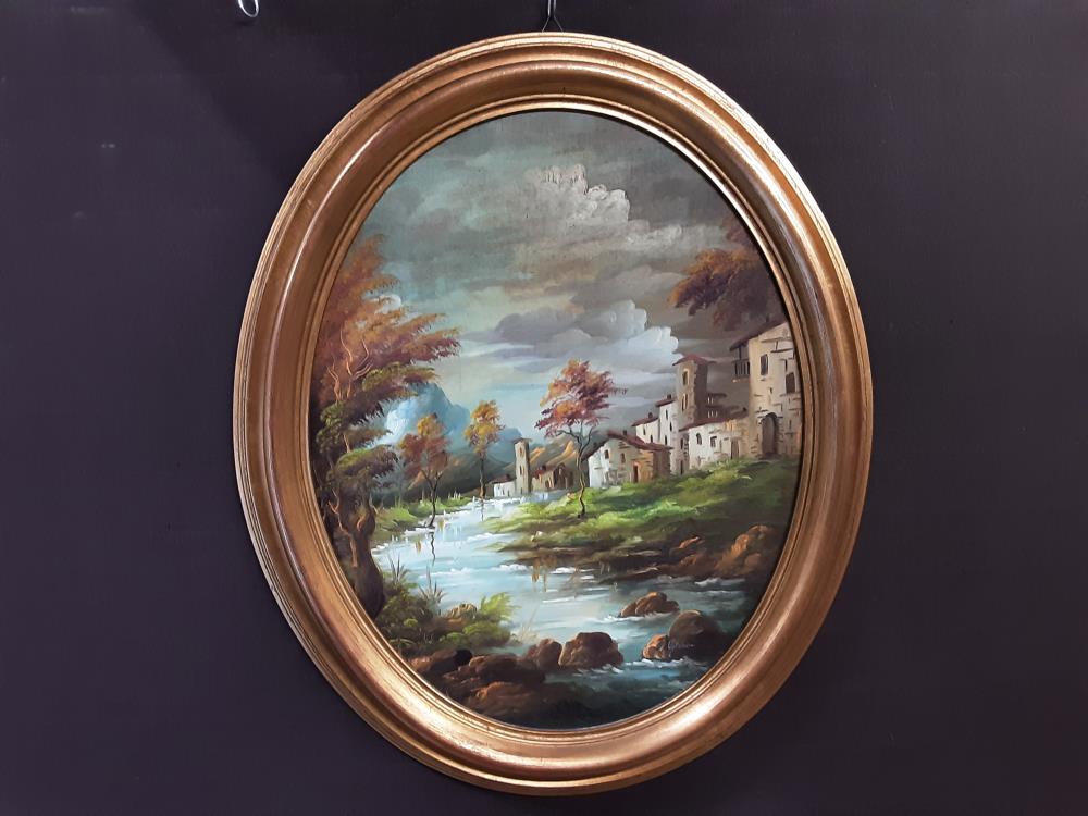 TABLEAU OVALE VILLAGE RIVIERE