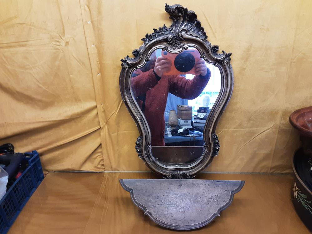 CONSOLE ET MIROIR MURALE EN PLASTIQUE