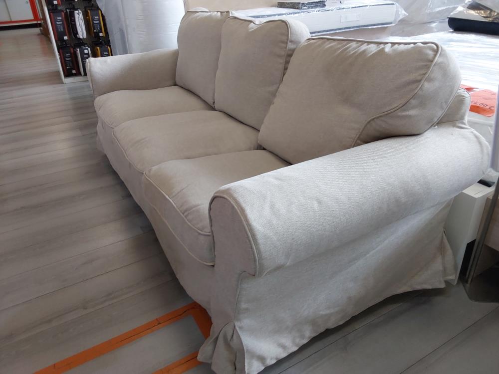 CANAPE 3 PLACES TISSU BEIGE-GRIS