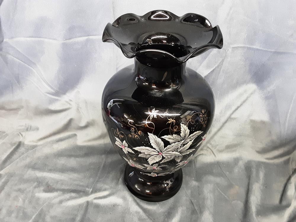VASE NOIR DECOR FEURS AEVC STRASS