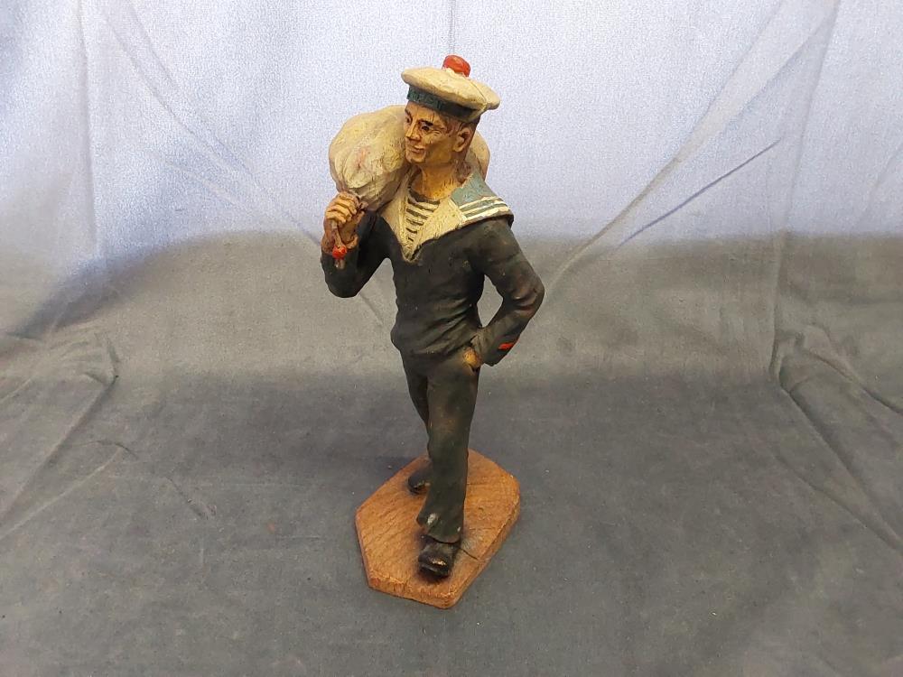 STATUETTE RESINE MARIN HAUT 23CM