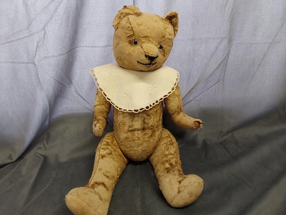 PELUCHE OURS BRUN  ANCIEN A RESTAURER