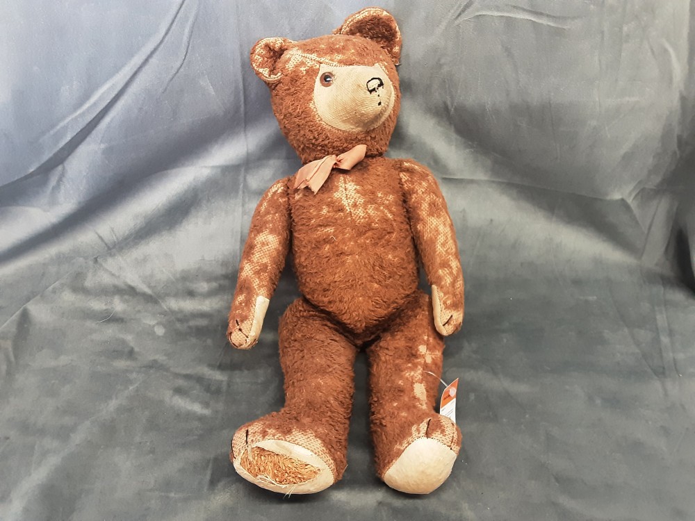 PELUCHE OURS BRUN  ANCIEN A RESTAURER