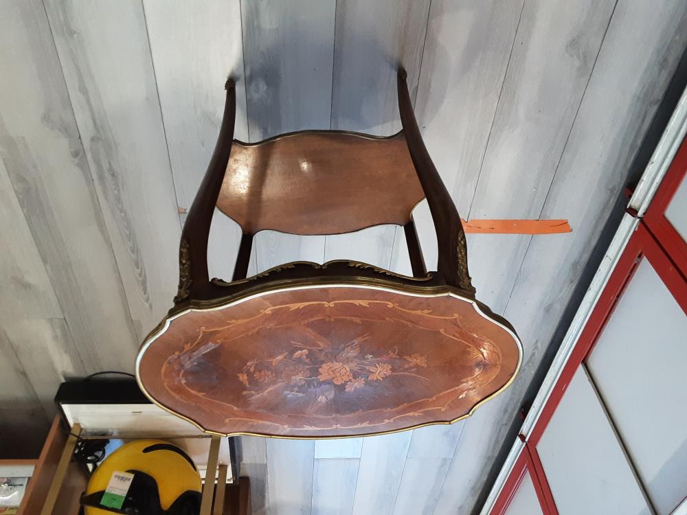 SELETTE EN BOIS MARQUETE A RESTAURER 