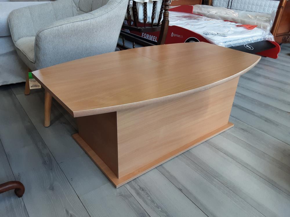 TABLE BASSE BAR 2 PORTES COULISSANTE COLORIS BOIS CLAIR