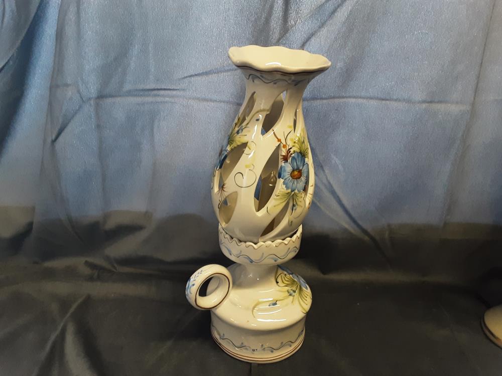 BOUGEOIR STYLE LAMPE A HUILE EN CERAMIQUE