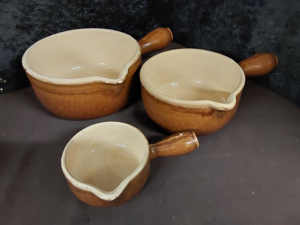 LOT DE 3 CASSEROLES TERRE CUITE
