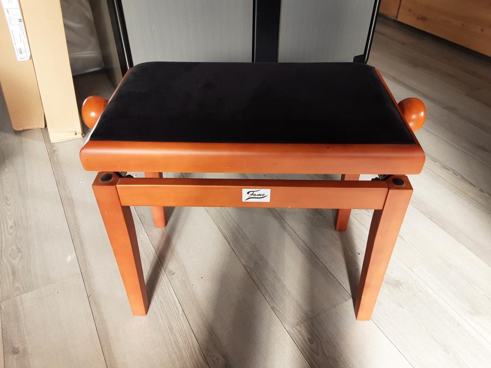 TABOURET DE PIANO FAME BOIS ET ASSISE NOIRE