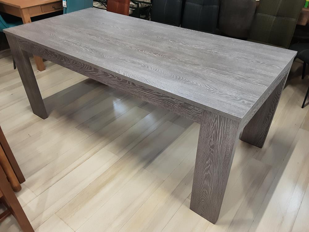 TABLE CERUSE GRIS RECTANGULAIRE (1 RALLONGE DE 50CM= 240CM TOTAL)