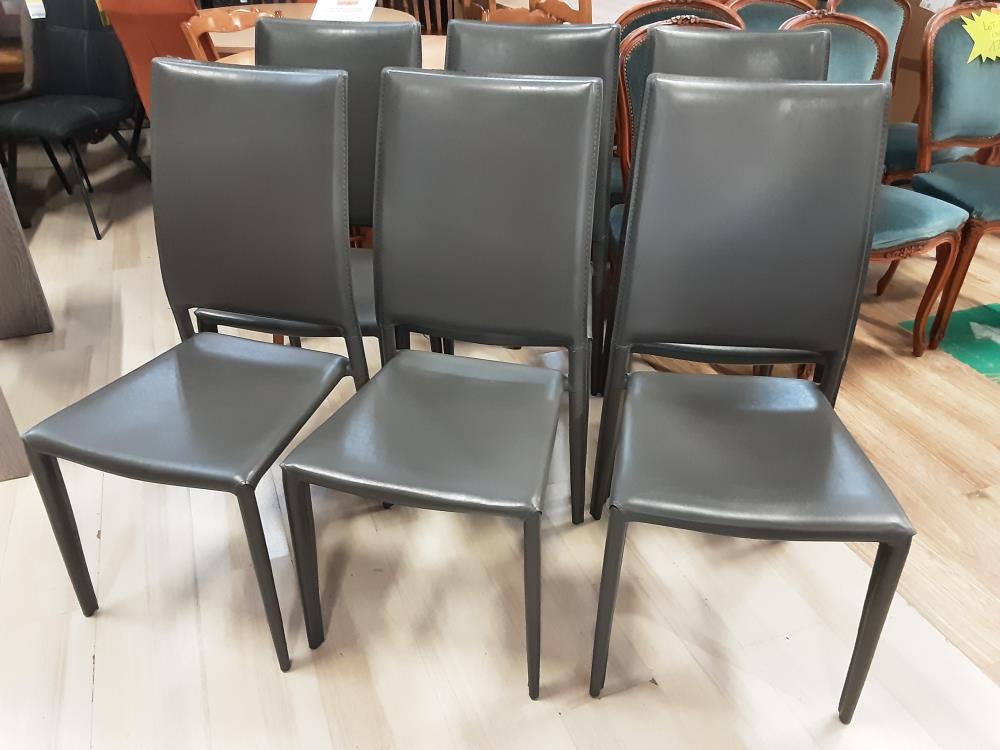 LOT DE 6 CHAISES GRISES