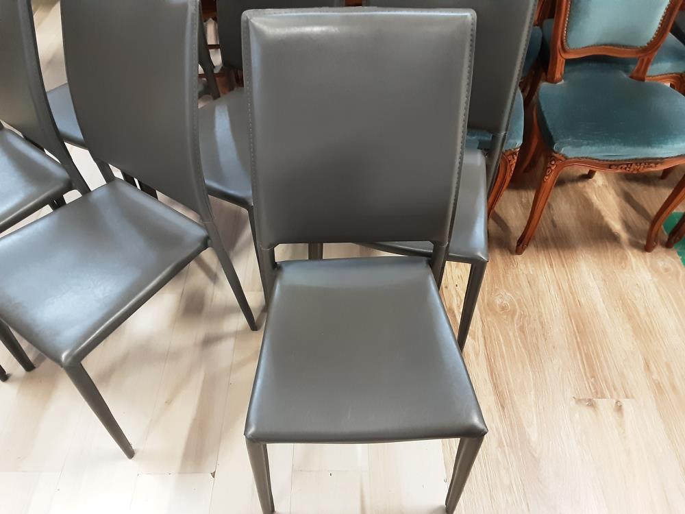 LOT DE 6 CHAISES GRISES