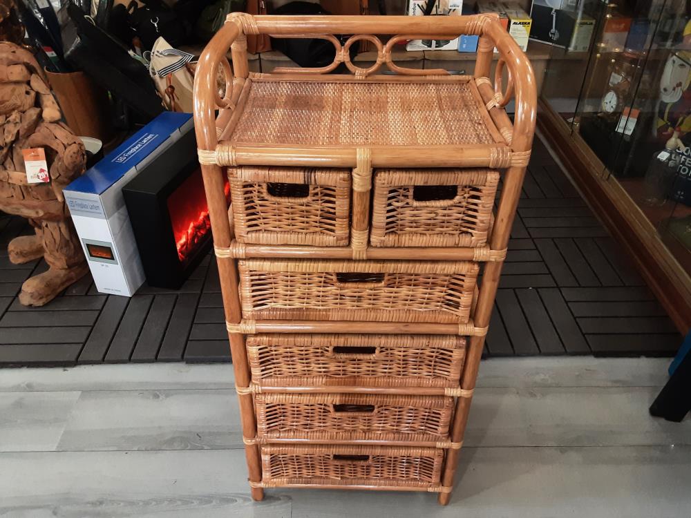 MEUBLE EN OSIER 7 CASIERS