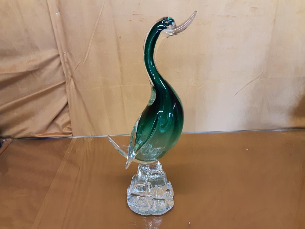 CANARD VERRE DE MURANO VERT H.42CM