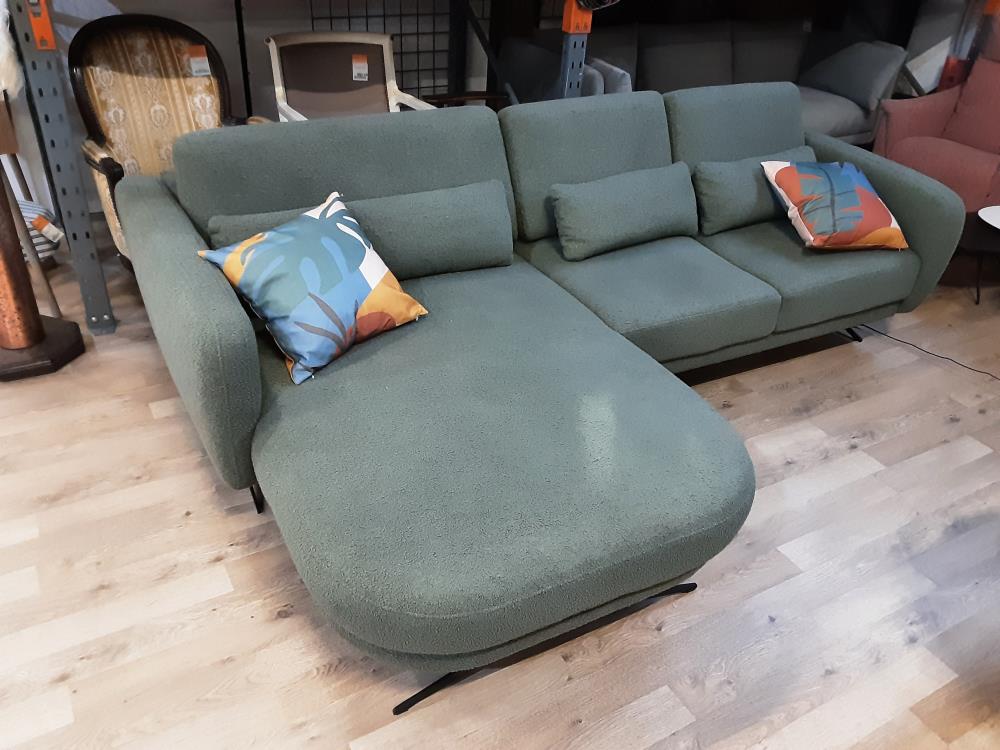 CANAPE D’ANGLE VERT AVANCE RECULE ELECTRIQUE 