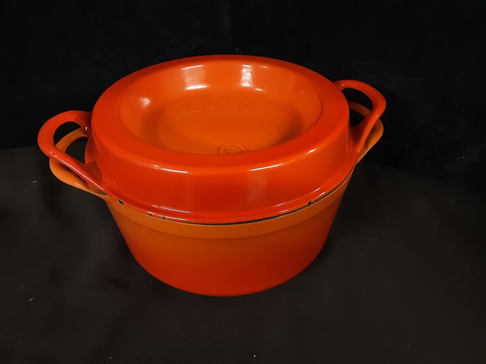 COCOTTE EN FONTE ORANGE COUSANCES DIAMETRE 24CM