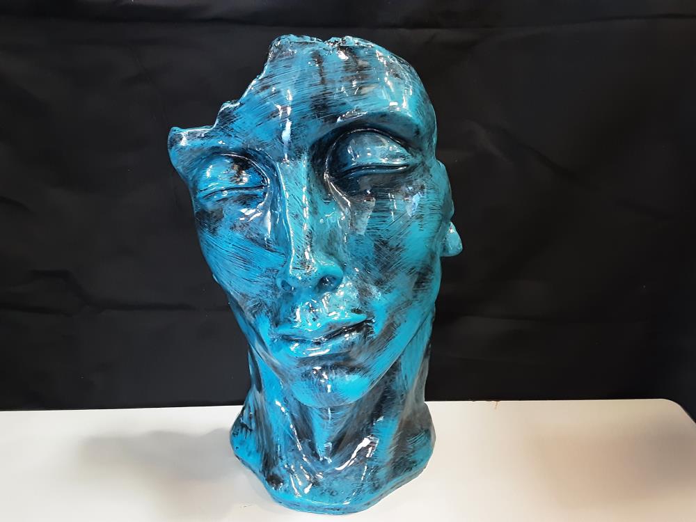 MASQUE VISAGE RESINE BLEUE ET NOIRE