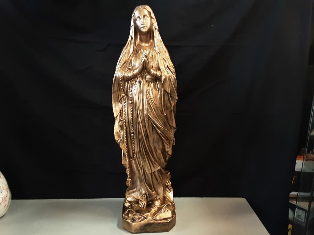 VIERGE CHAPELET TGM RESINE DOREE