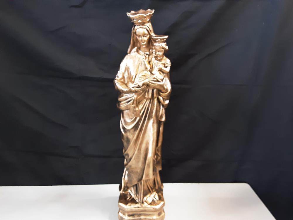 VIERGE ET L’ENFANT GM RESINE DOREE