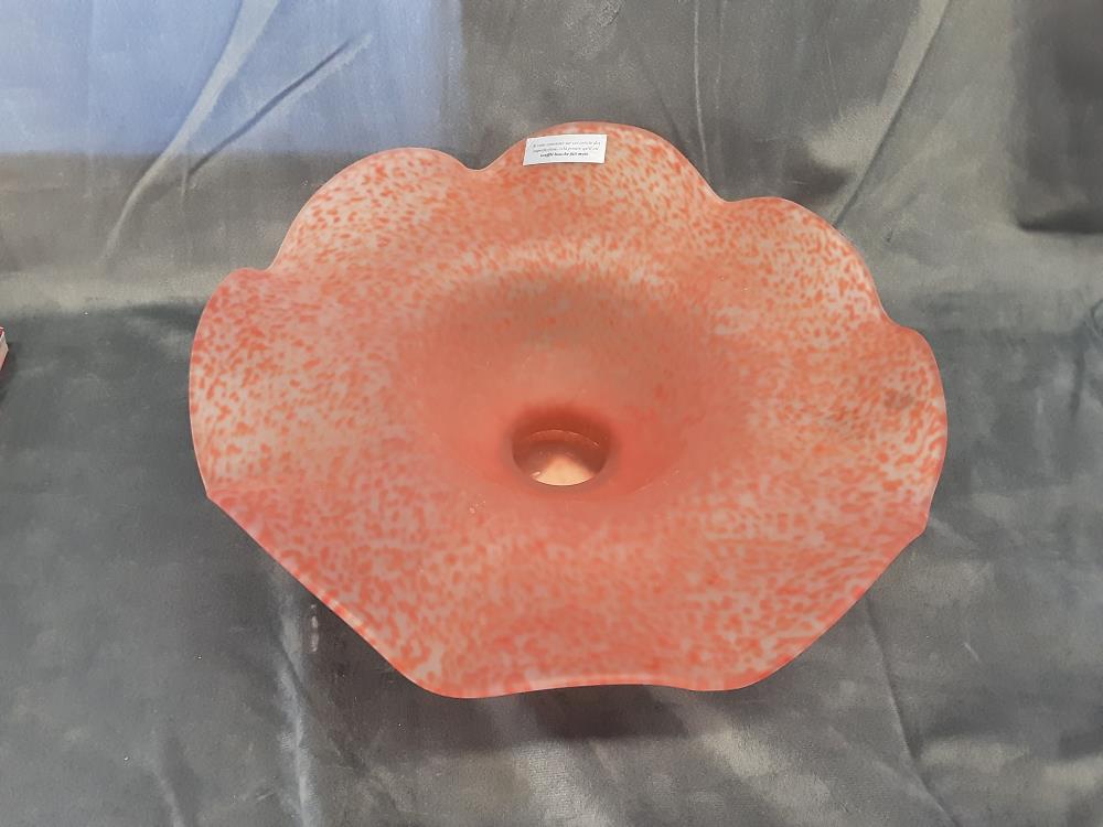 COUPELLE EN VERRE SOUFFLER MOUCHETÉE ORANGE