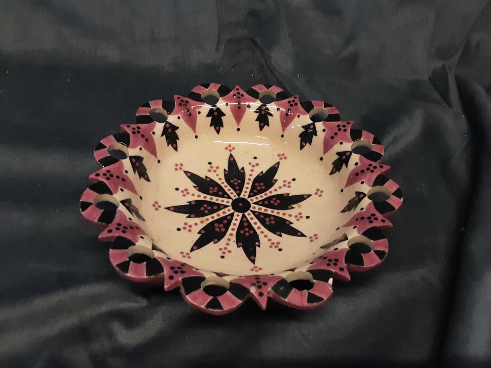 VIDE POCHE EN PORCELAINE DECOR ROSES