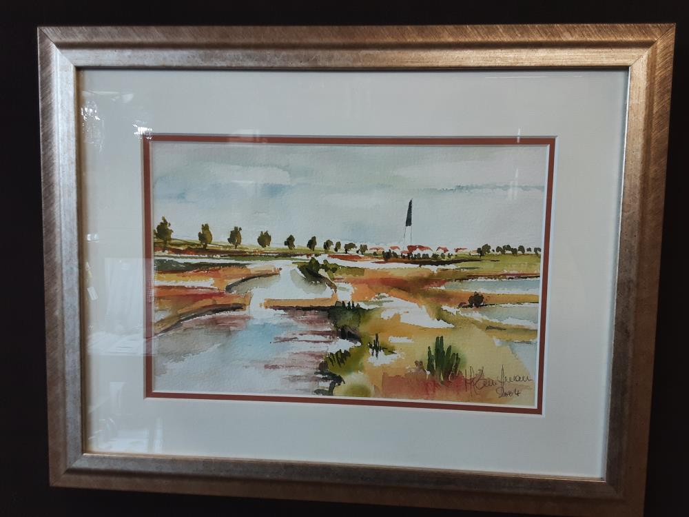 AQUARELLE VILLAGE SIGNE KAUFFMANN