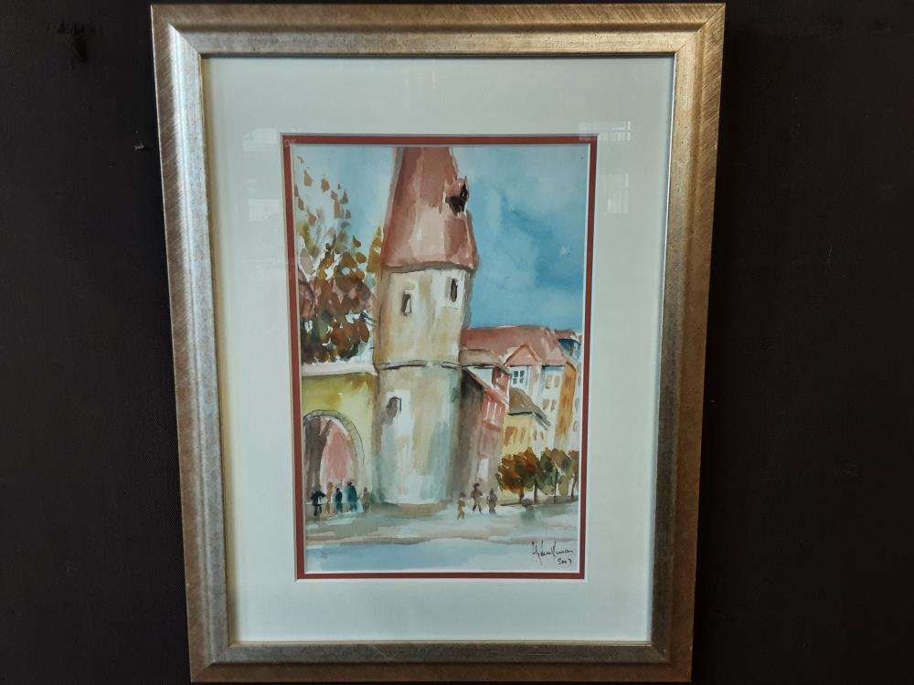 AQUARELLE TOUR DU BOLWERK SIGNE KAUFFMANN