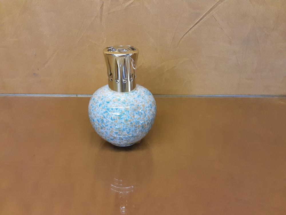 LAMPE A HUILE MOUCHETEE BLEUE ORANGE