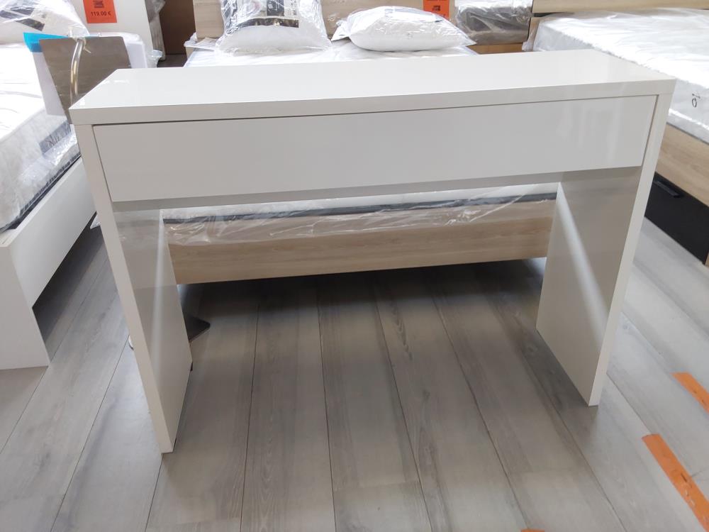 Console Laqué Blanc 1 Tiroir