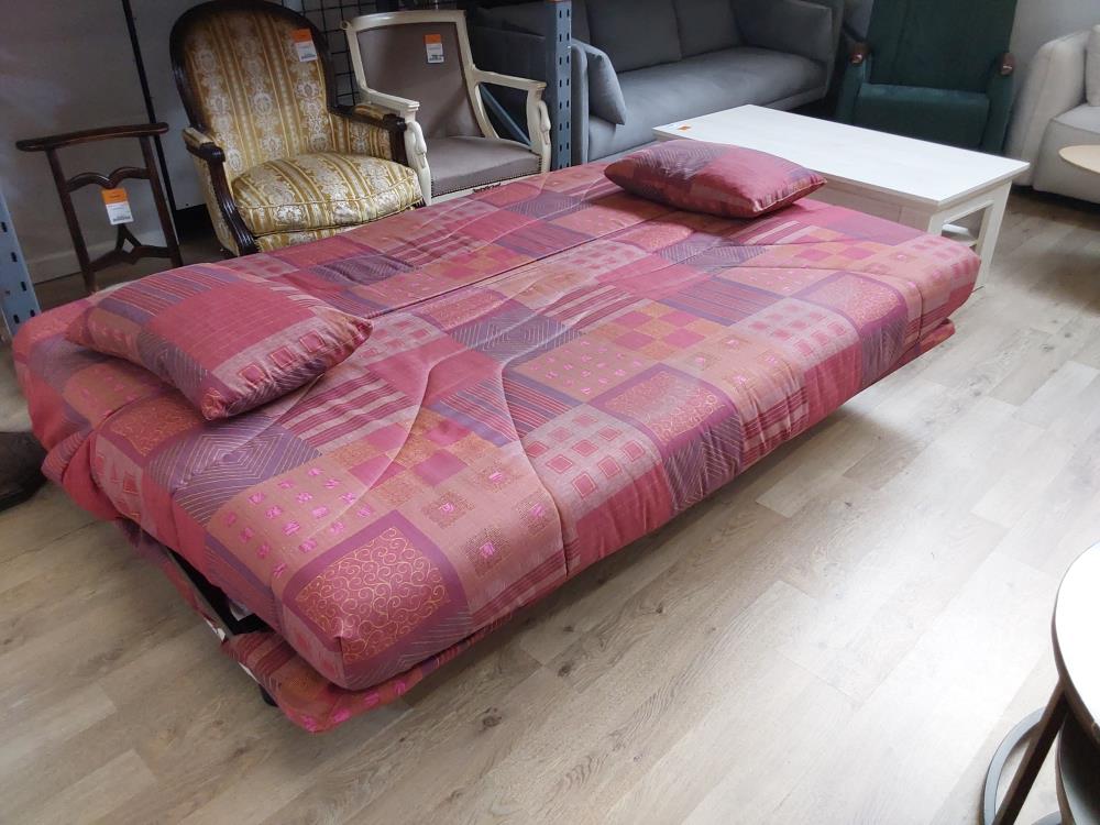 CLIC CLAC TISSU ROUGE COUCHAGE DE 140X190