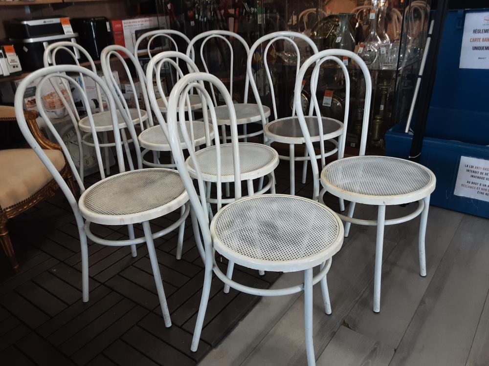 CHAISE BISTRO METAL BLANC