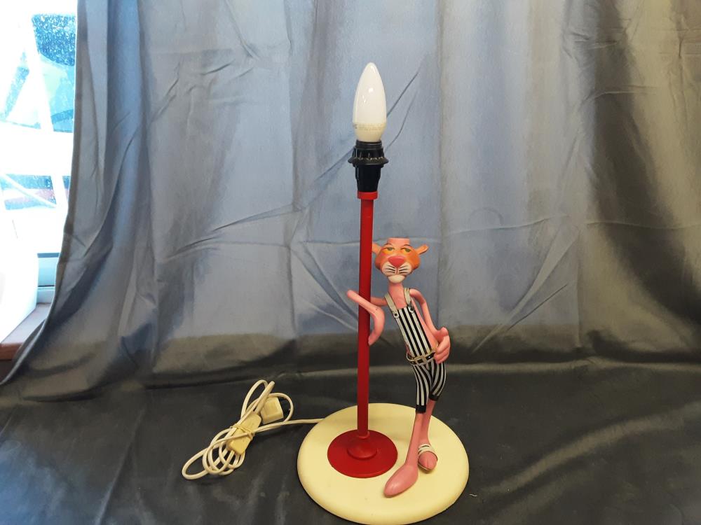 LAMPE PANTHERE  ROSE EN PVC VINTAGE