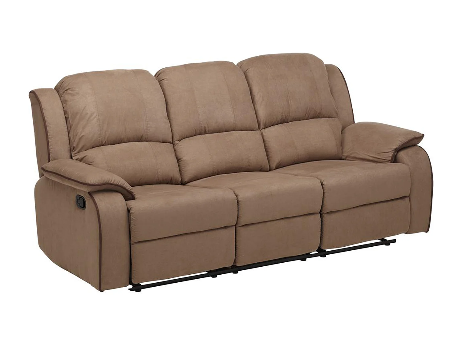 CANAPÉ 3 PLACES RELAX MANUEL MICROFIBRE TAUPE (1180691-49892) 2ÈME CHOIX