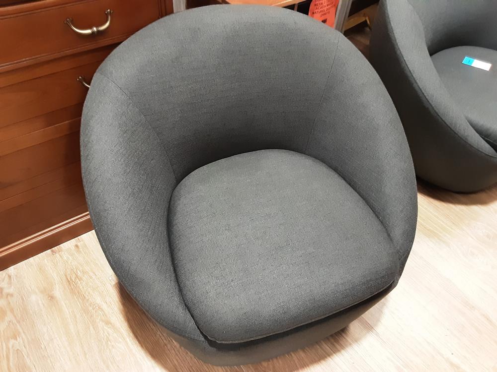 FAUTEUIL PIVOTANT ARRONDI TISSU BLEU (1182922/23-124593) 2ÈME CHOIX