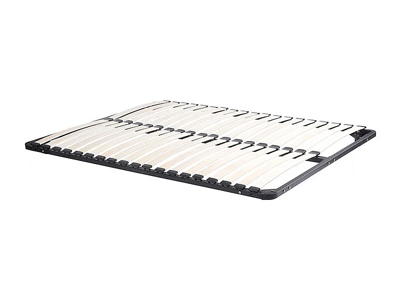 SOMMIER CADRE A LATTES 140X190CM - 2X19 LATTES NOIR (1188349-29781) 2ÈME CHOIX