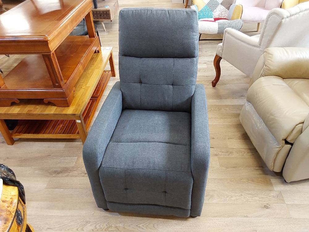 FAUTEUIL RELAX MANUEL TISSU GRIS ANTHRACITE (1189500-138919) 2ÈME CHOIX