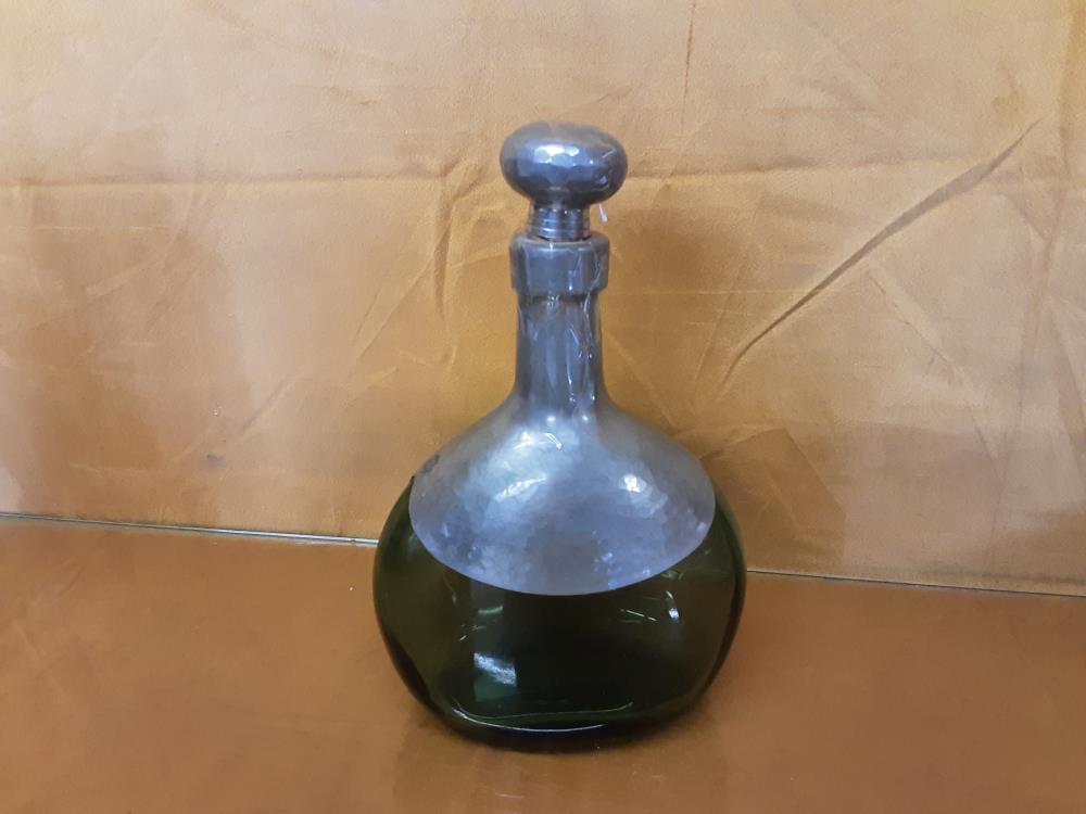 BOUTEILLE VERRE ET ETAIN AVEC BOUCHON