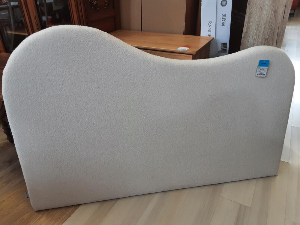 TETE DE LIT TISSU BOUCLETTE BLANC 160CM (1190109-VU718-1) 2ÈME CHOIX