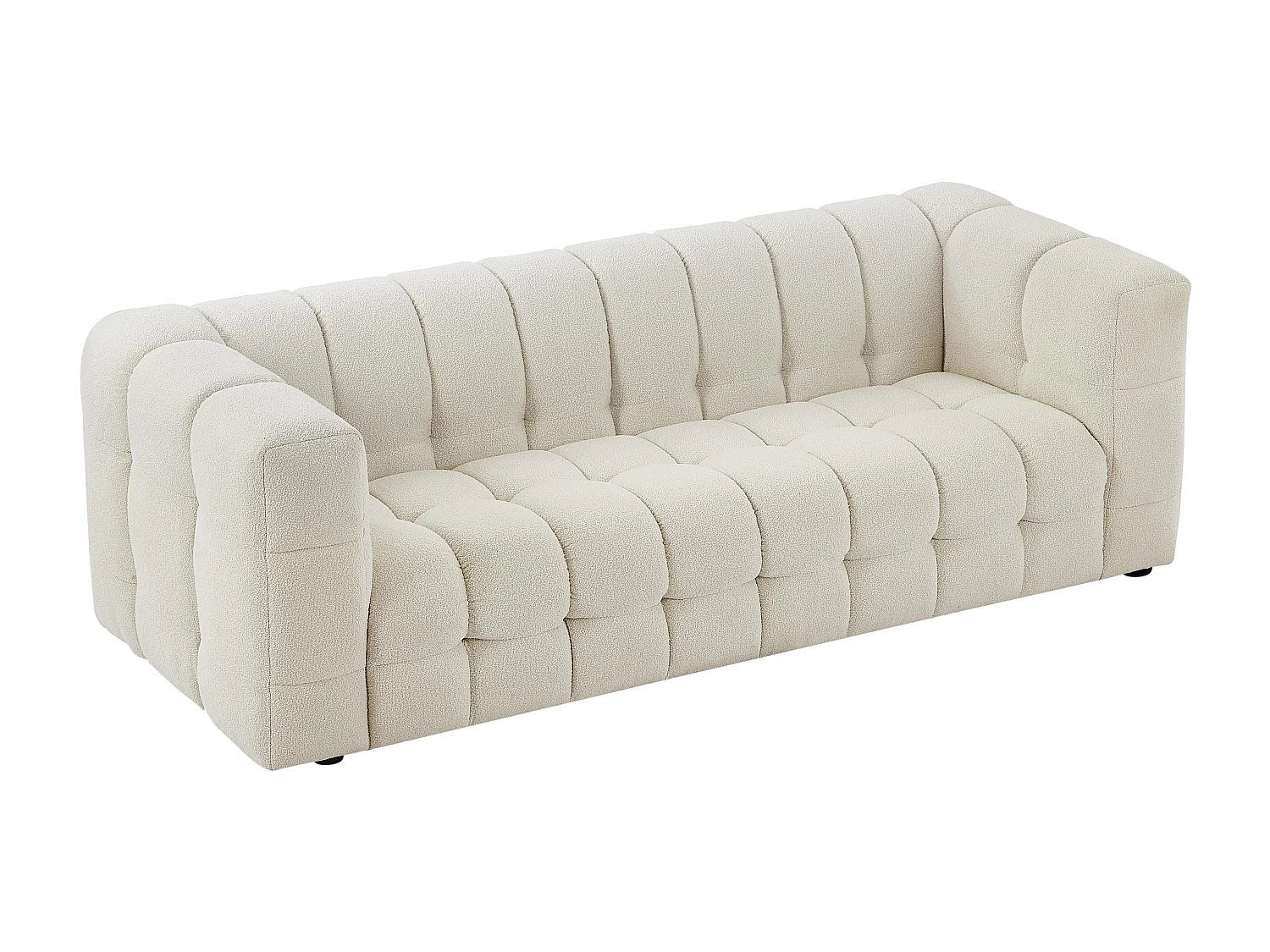 CANAPÉ 3 PLACES TISSU BOUCLETTE IVOIRE (1191170-127353) 2ÈME CHOIX