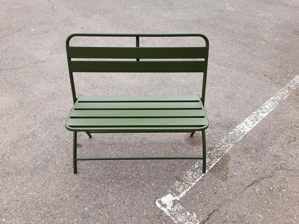 BANC DE JARDIN PLIANT EN MÉTAL KAKI (1193128-VU856-1) 2ÈME CHOIX