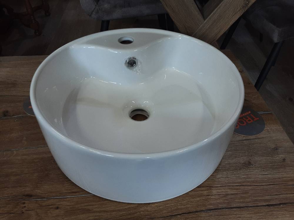VASQUE À POSER RONDE CÉRAMIQUE BLANCHE (1195254-129605) 2ÈME CHOIX