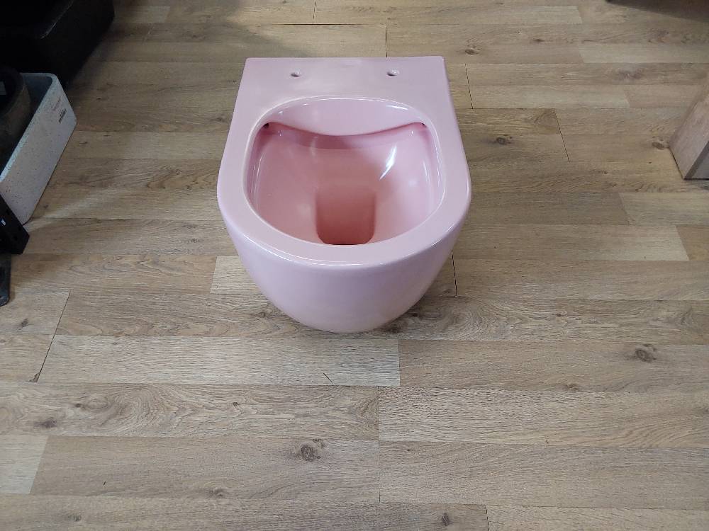 WC SUSPENDU CÉRAMIQUE ROSE MAT SANS BRIDE (1195882-142204) 2ÈME CHOIX