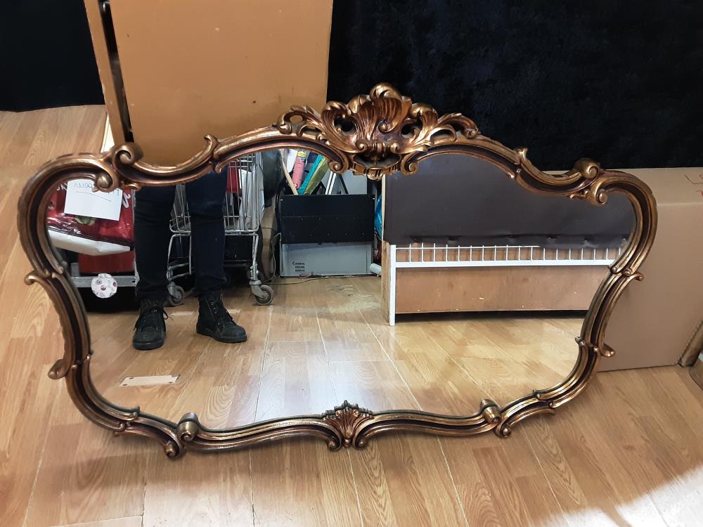 MIROIR GM CADRE DORE LONG