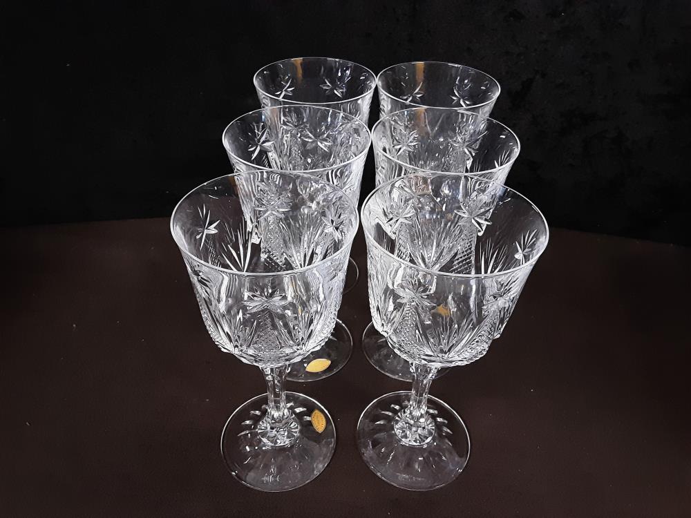 LOT DE 6 VERRES A EAU EN CRISTAL