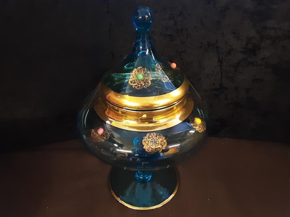 BONBONNIERE VERRE BLEUE TGM