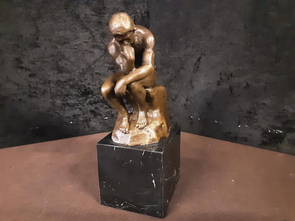 STATUE BRONZE LE PENSEUR TYP RODIN (BR-154)
