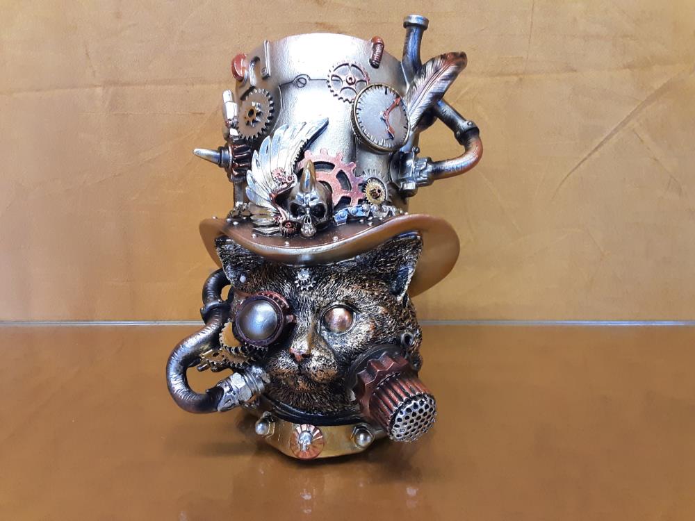 CHAT A CHAPEAU EN RESINE (SP-13)