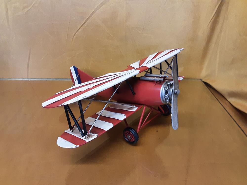 AVION METAL ROUGE ET BLANC (BL-235)